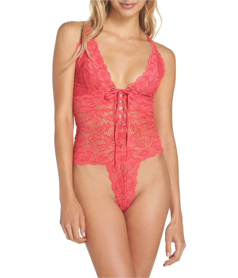 Free People Womens Gazy Eyes Lace Adjustable Bodysuit