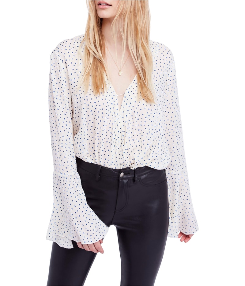Free People Womens Bell Sleeve Bodysuit
