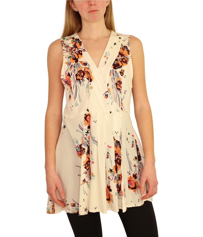 Free People Womens Back To Basic Wrap Blouse