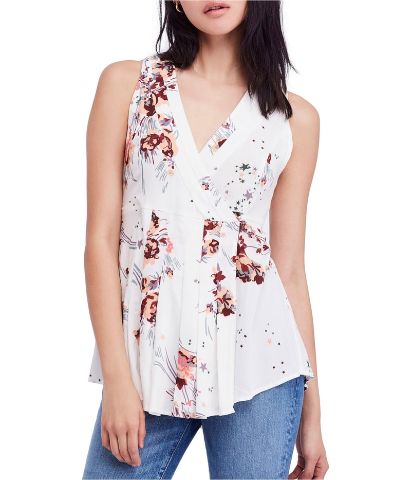 Free People Womens Back To Basic Wrap Blouse