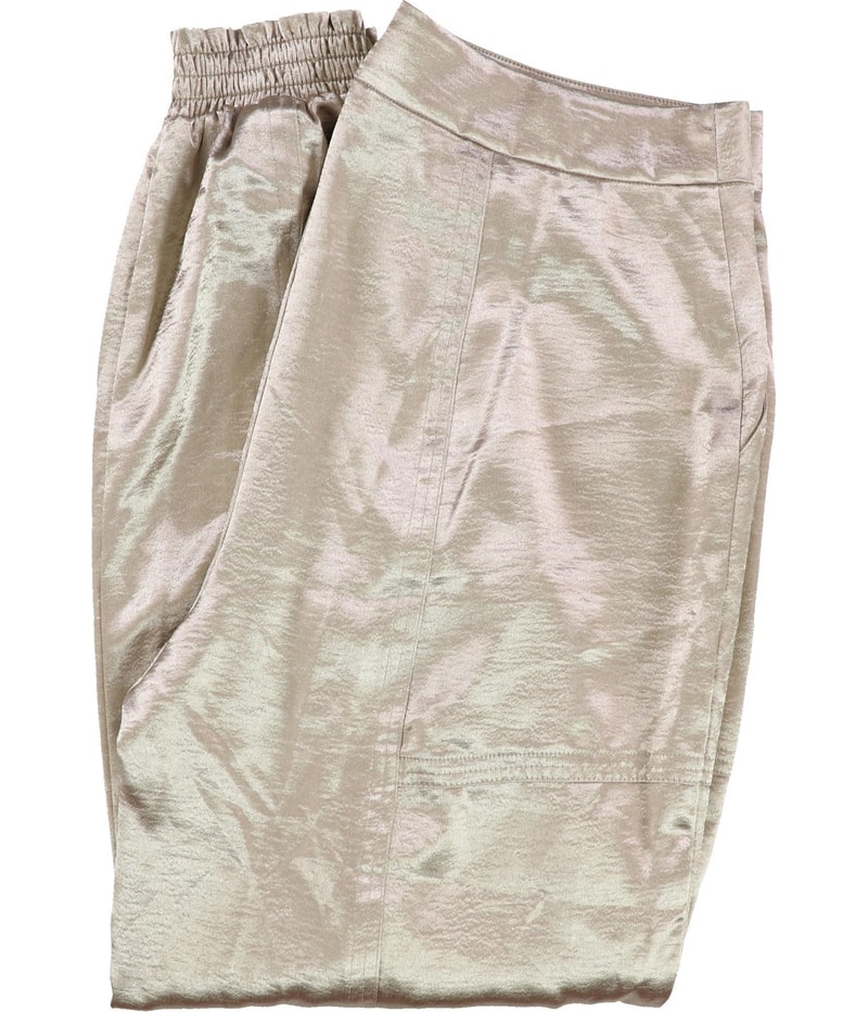 GUESS Womens Eco Soundwave Satin Straight Leg Jogger Cargo Casual Pants in Gold, view 2