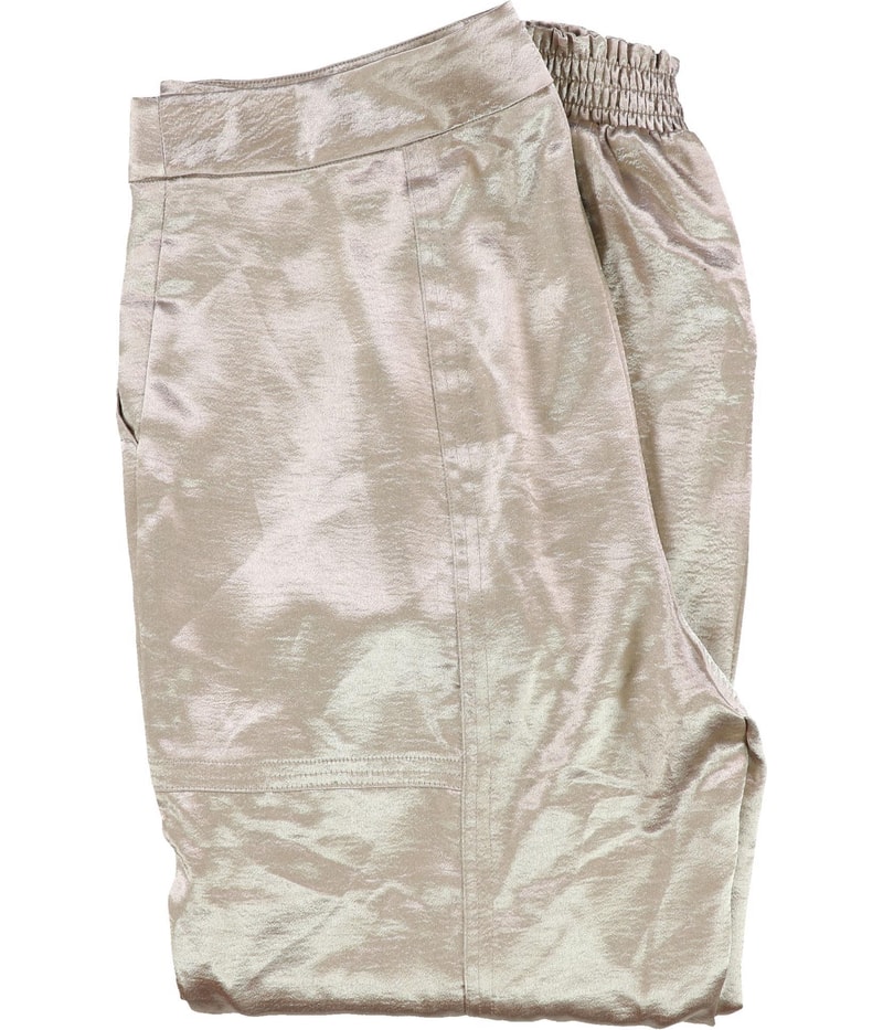 GUESS Womens Eco Soundwave Satin Straight Leg Jogger Cargo Casual Pants in Gold, view 3
