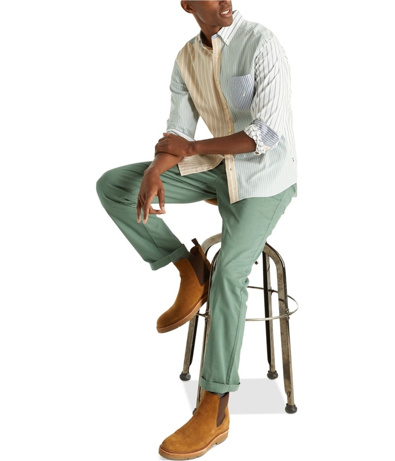 Nautica Mens Mixed Stripe Button Up Shirt