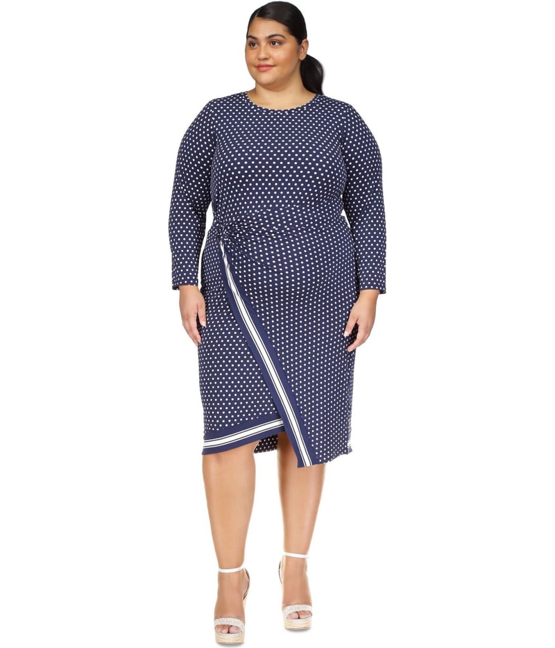 Michael Kors Womens Featuring Flattering Wrap Midi Dress