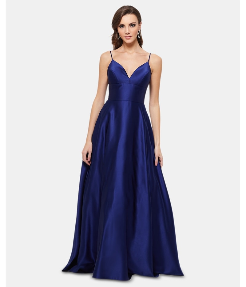 Betsy & Adam Womens Satin Gown Dress