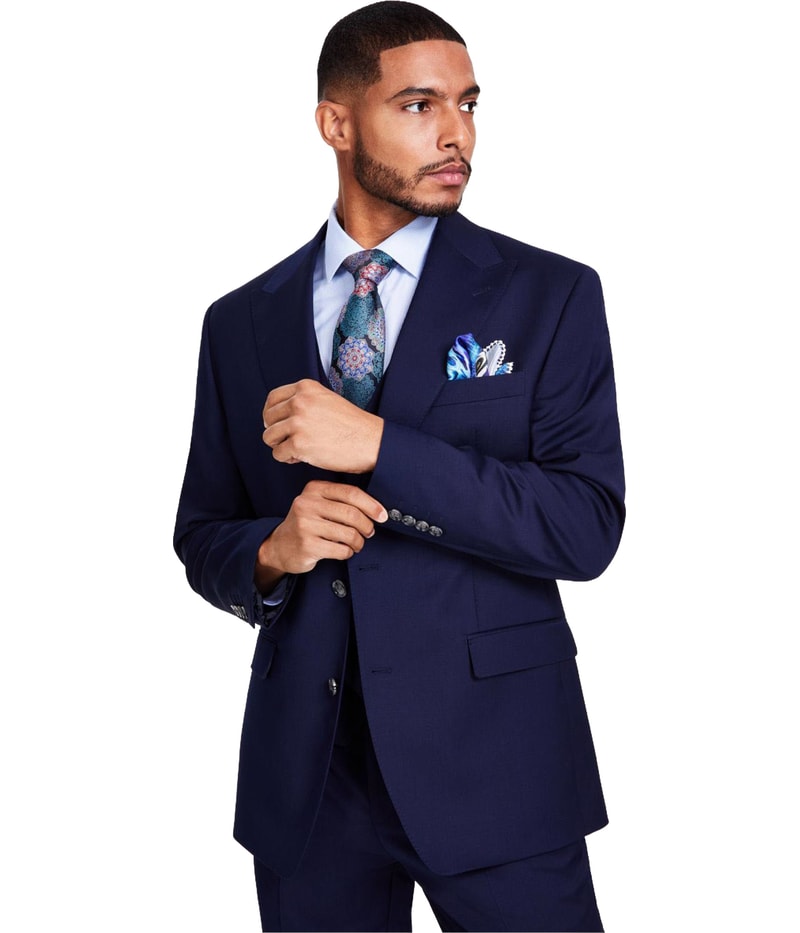 Tayion Collection Mens Classic Fit Two Button Blazer Jacket