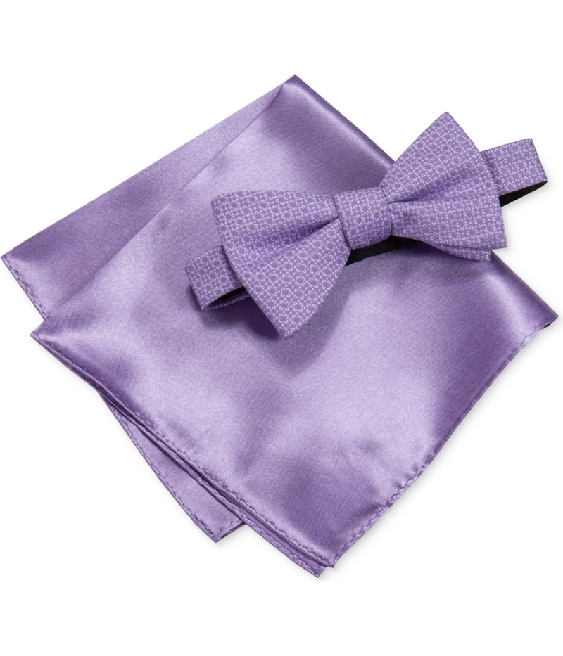 Alfani Mens Pocket Square Set Self-tied Bow Tie
