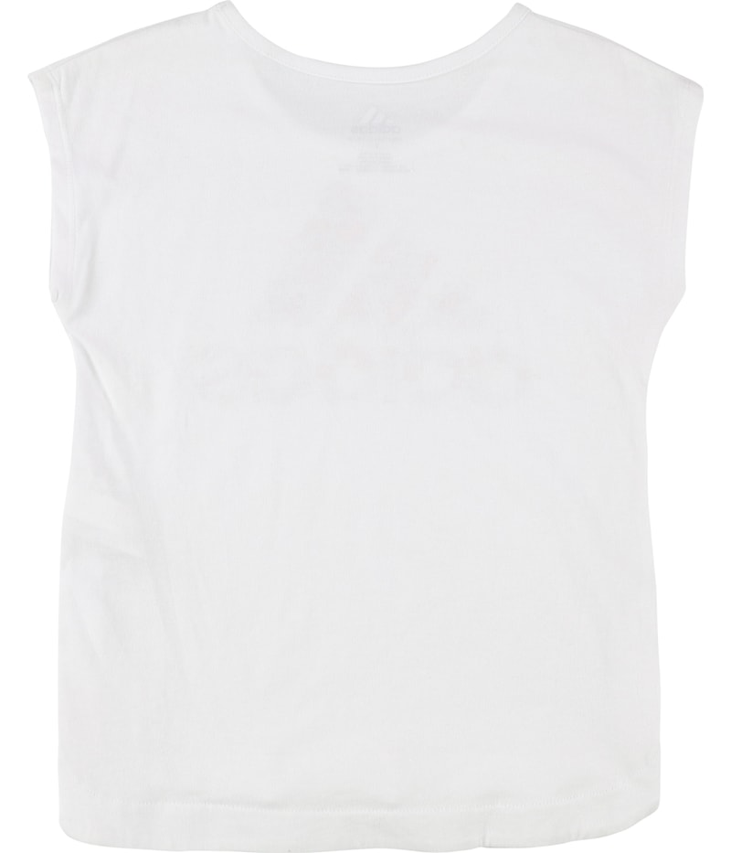 Adidas Girls Printed Graphic T-Shirt in White, image 2 of 2