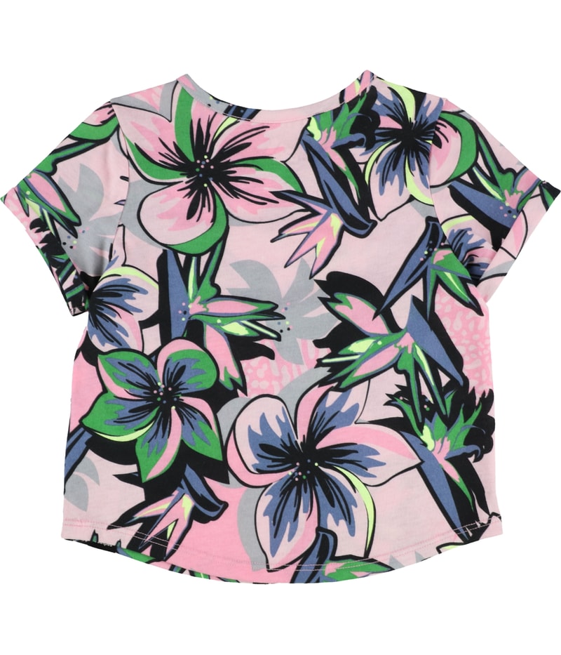 Adidas Girls Floral Basic T-Shirt in Pink, image 2 of 2