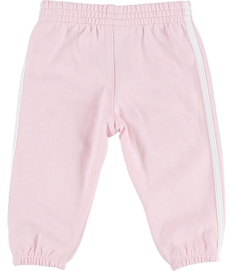 Adidas Girls 3-Striped Tapered Relaxed Sweatpants Athletic Pants in Pink, image 2 of 2