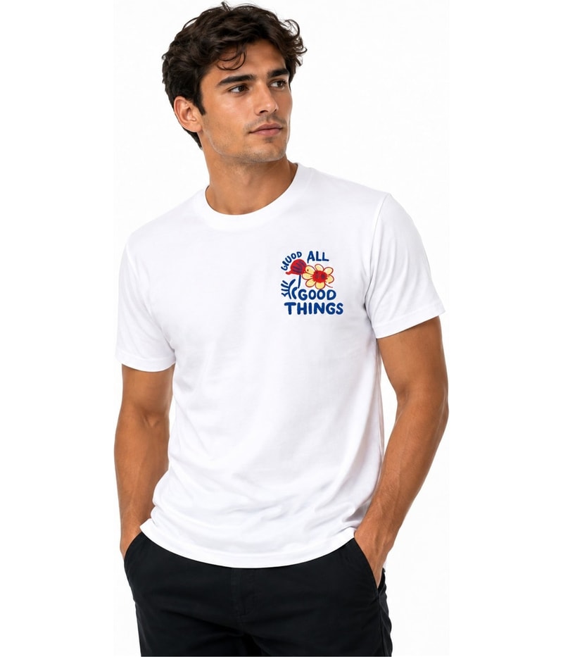 AGtawh Mens All Good Things Are Welcome Here Graphic T-Shirt