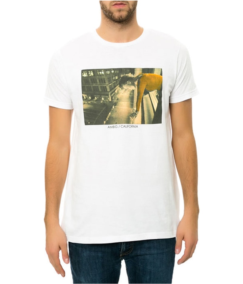 AMBIG Mens The Downtown Photo Graphic T-Shirt