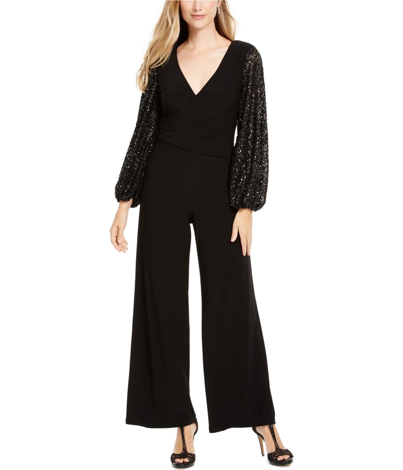 Adrianna Papell Womens Sequin Jumpsuit