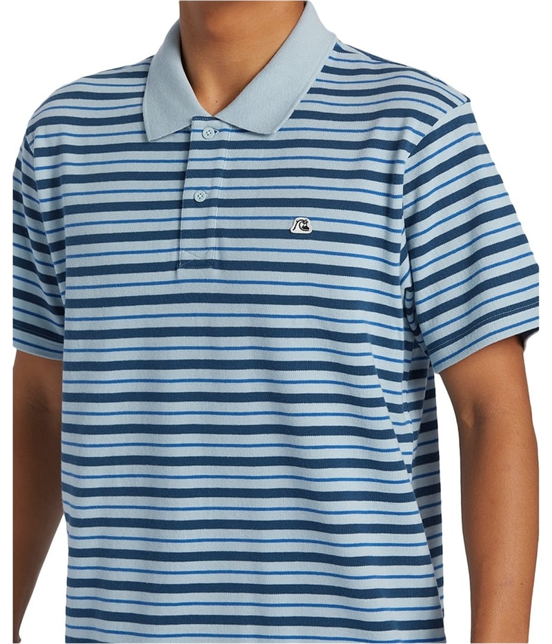 Quiksilver Mens Dna Mixed-Stripe Polo Shirt