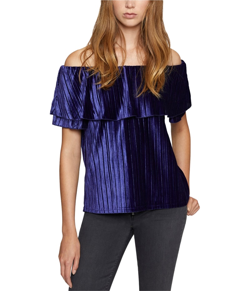 Sanctuary Clothing Womens Celeste Velvet Off the Shoulder Blouse
