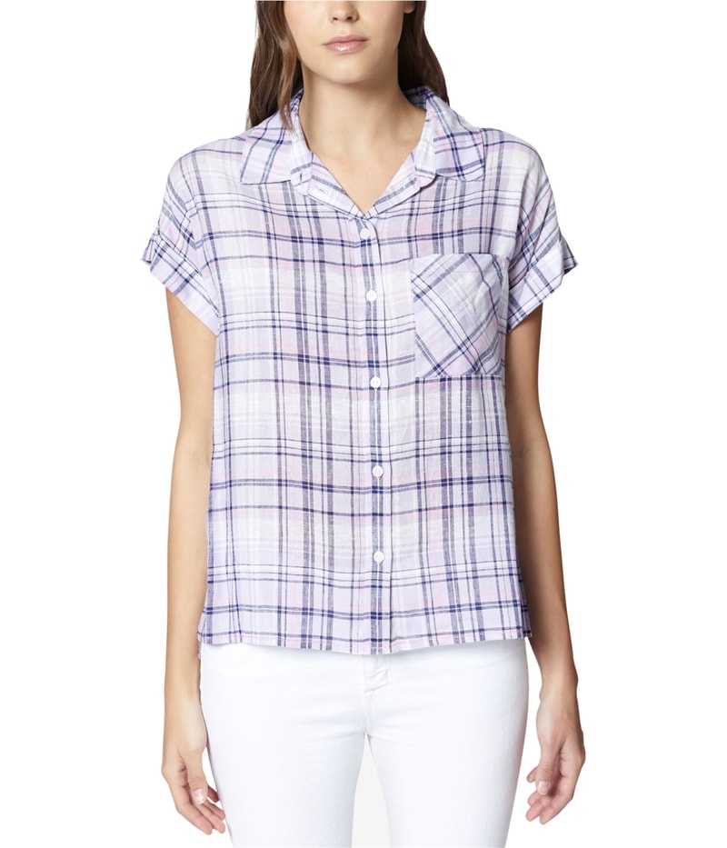 Sanctuary Clothing Womens Plaid Button Up Shirt