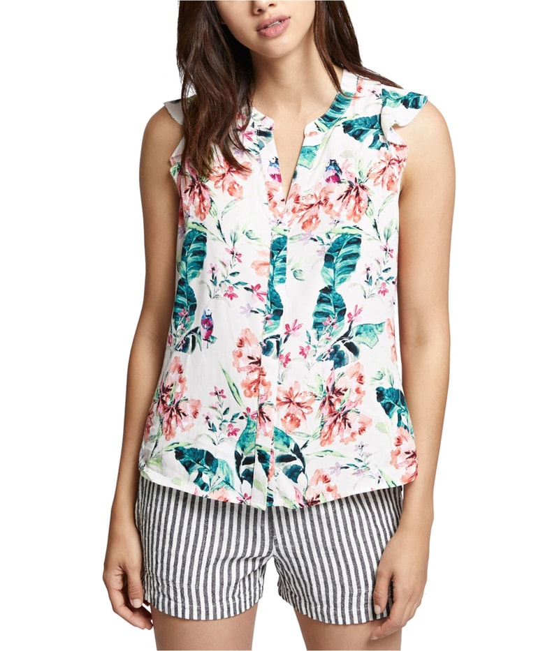 Sanctuary Clothing Womens Button Down Sleeveless Blouse Top