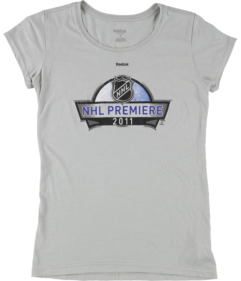 Reebok Womens NHL Premiere 2011 Graphic T-Shirt in Gray, image 2 of 3