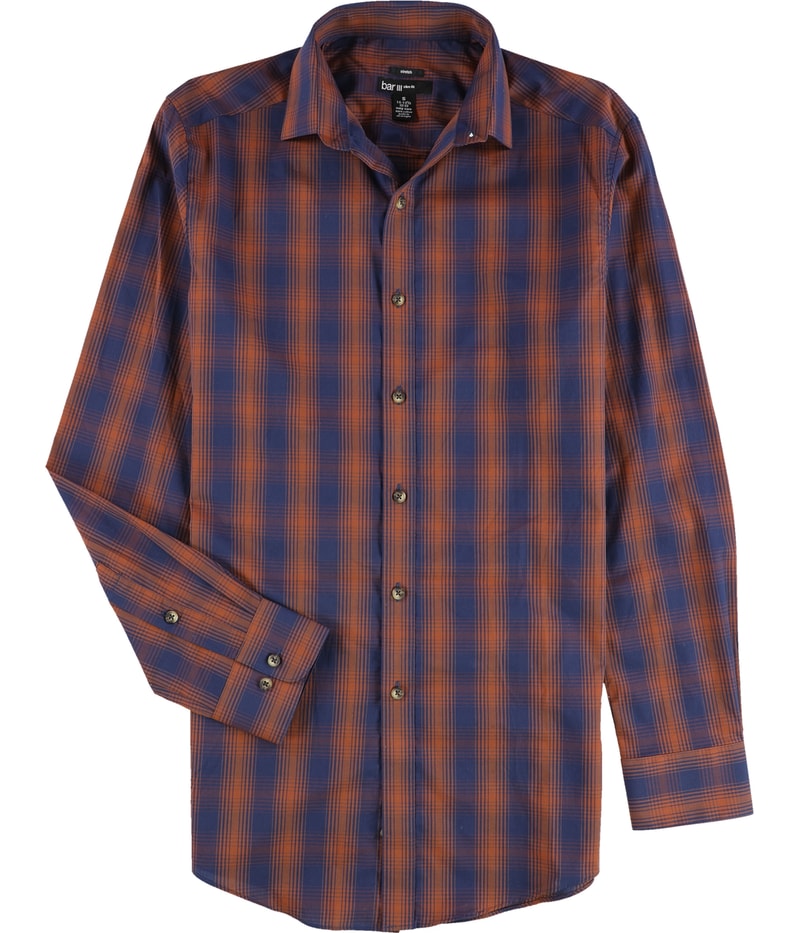 bar III Mens Ombre Button Down Dress Shirt