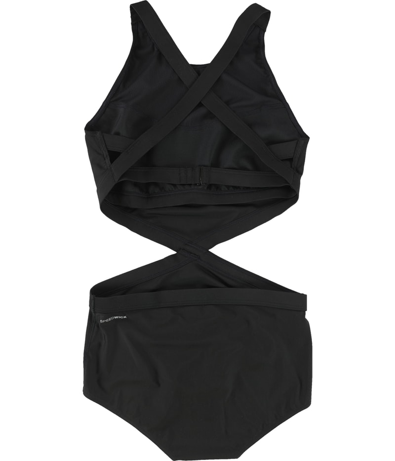 Reebok Womens Solid One Piece Halter Top Swimsuit