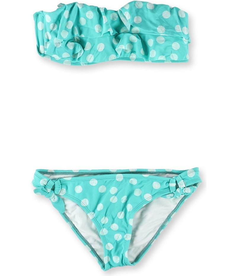 Bikini Lab Womens Polka Dotted Ruffle 2 Piece Bikini