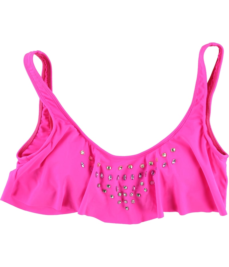 Bikini Lab Womens Embellished Bandeau Swim Top