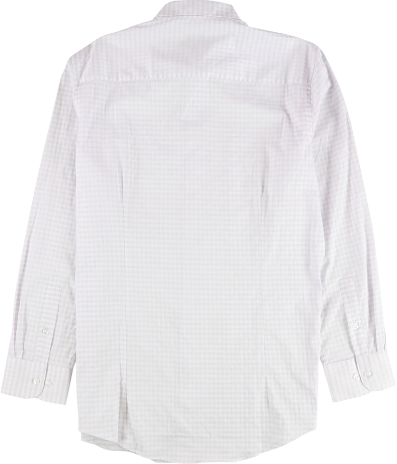 bar III Mens Twill Gingham Button Down Dress Shirt