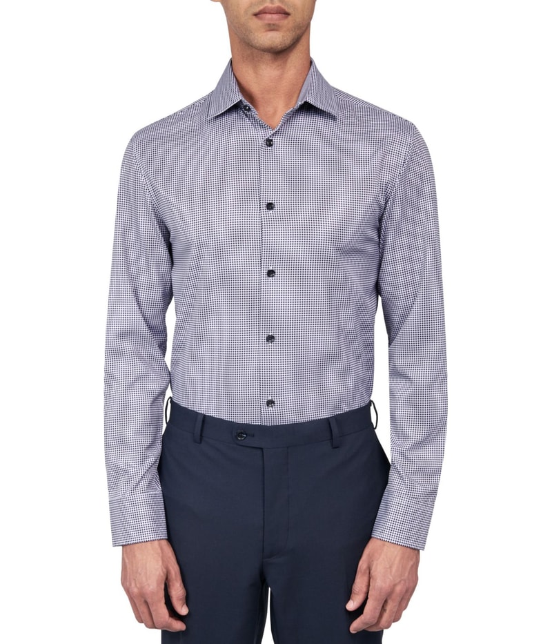 Con.Struct Mens Gingham Performance Button Down Dress Shirt
