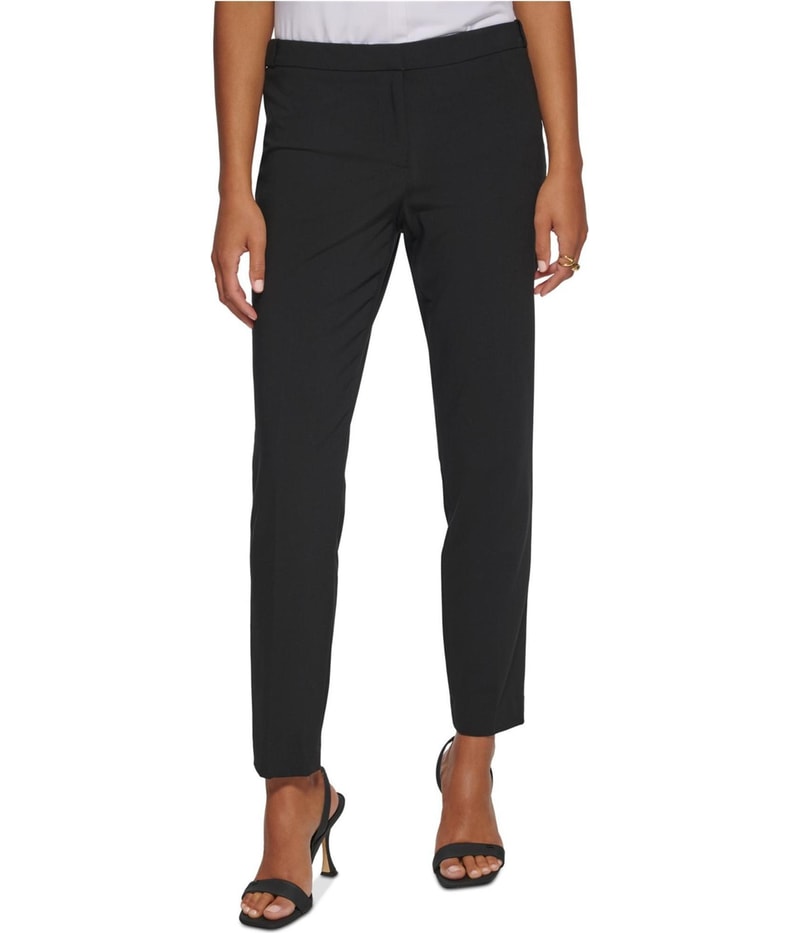 Calvin Klein Womens Solid Straight Leg Casual Pants