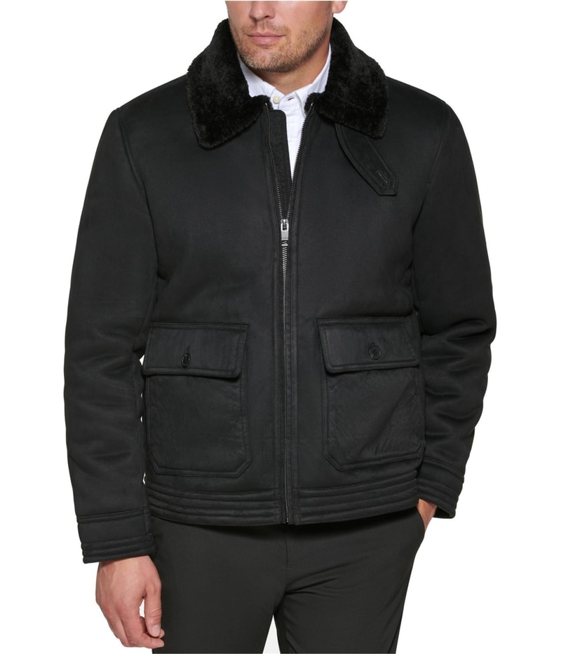Club Room Mens Faux Suede Bomber Jacket