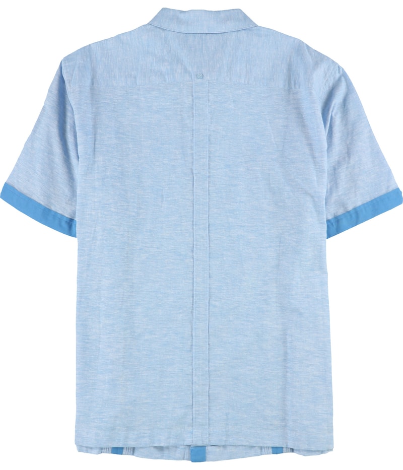 CubAvera Mens Cross-Dyed Linen Blend Button Up Shirt, view 2