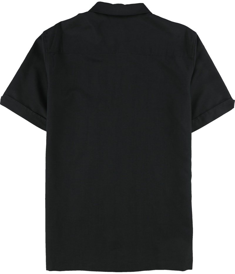 CubAvera Mens Color Block Embroidery Button Up Shirt