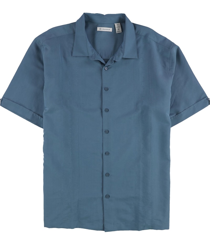 CubAvera Mens Embroidered Button Up Shirt