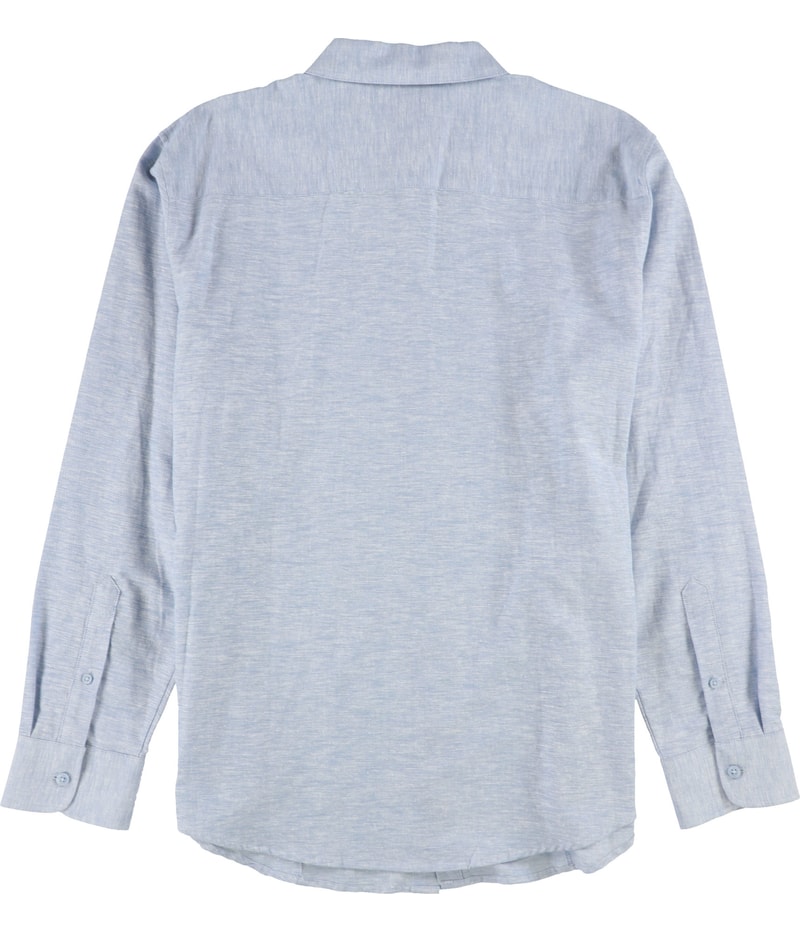 CubAvera Mens Classic-Fit Tucked Panel Button Up Shirt in Blue, view 2