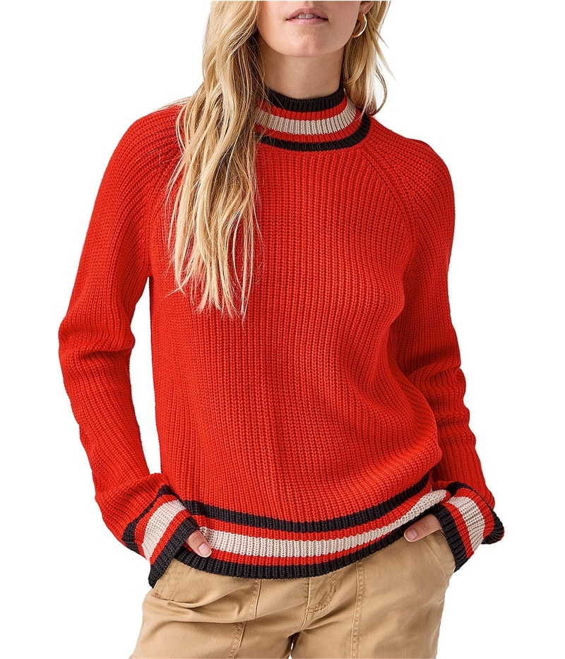 Sanctuary Clothing Womens Sporty Striped Pullover Sweater