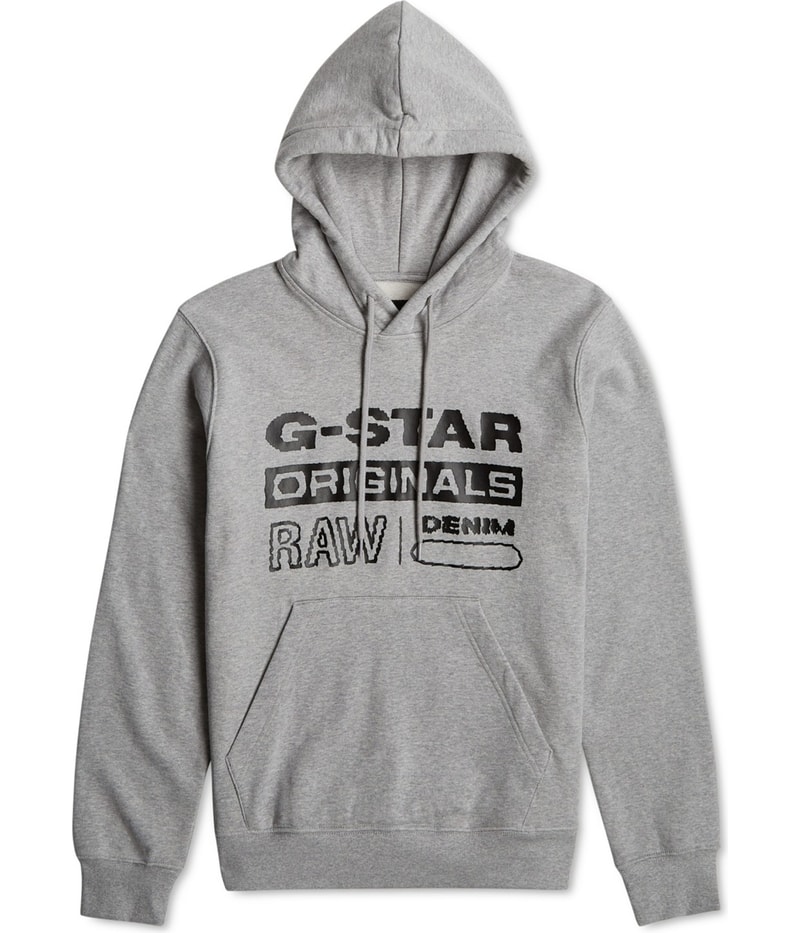 G-Star Raw Mens Distressed Originals Hoodie Sweatshirt