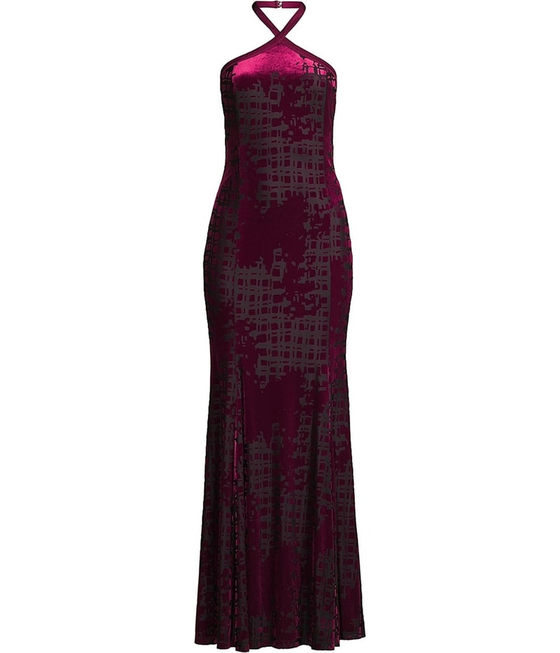 DONNA KARAN NEW YORK Womens Velvet Maxi Dress