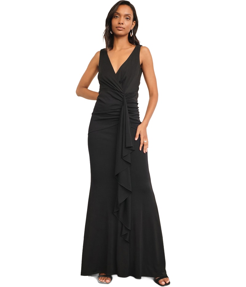 DONNA KARAN NEW YORK Womens Cascade Gown Dress