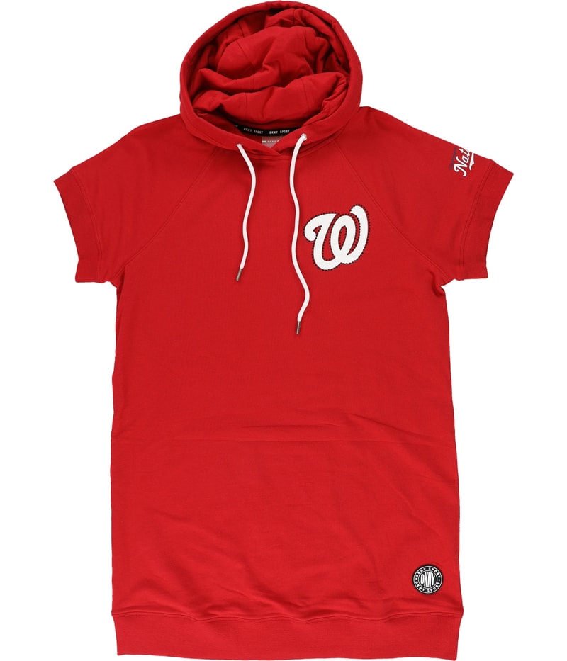 DKNY Womens Washington Nationals Shirt Dress Hoodie Dress Dress