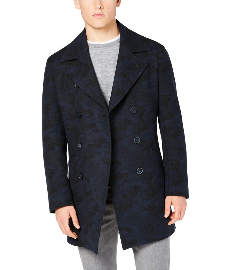 DKNY Mens Camouflage Overcoat Dress