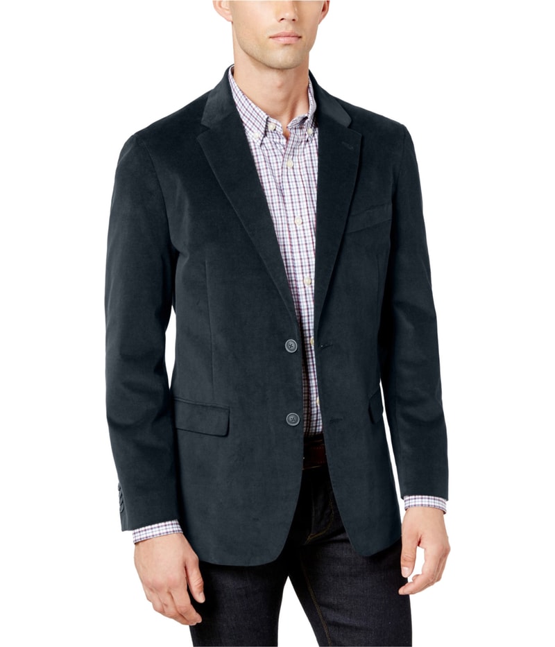 Tommy Hilfiger Mens Velvet Stretch Two Button Blazer Jacket