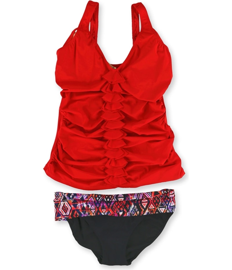 Profile Womens Ruffle Aztec 2 Piece Tankini