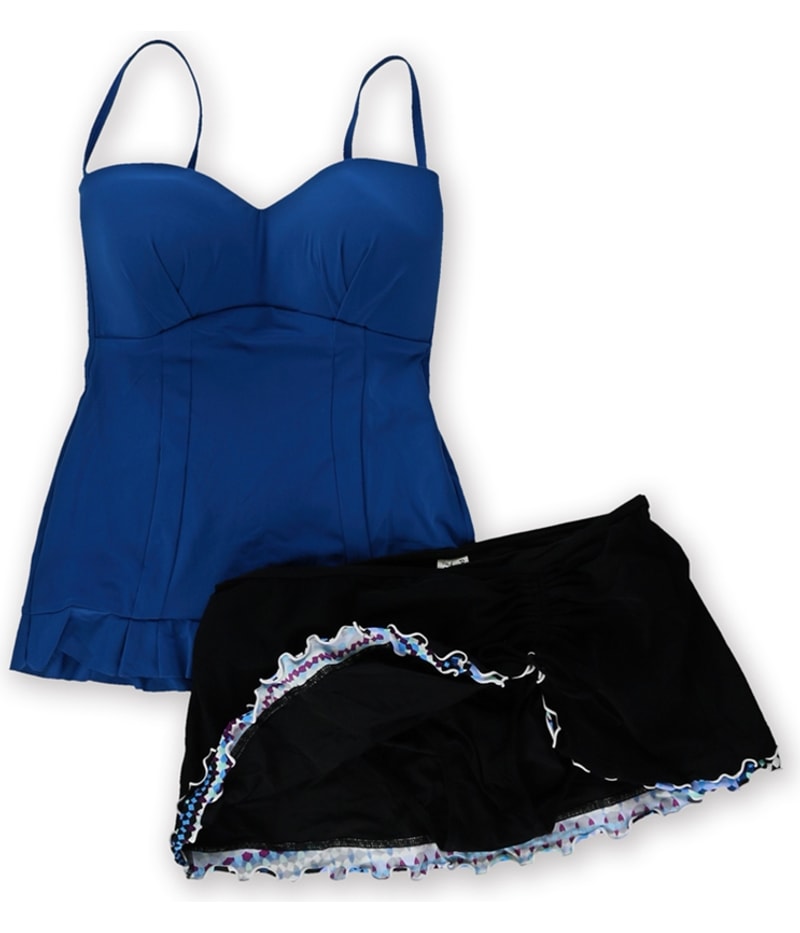 Profile Womens Full Foam Bust Ruffle Skirt 2 Piece Bandeau