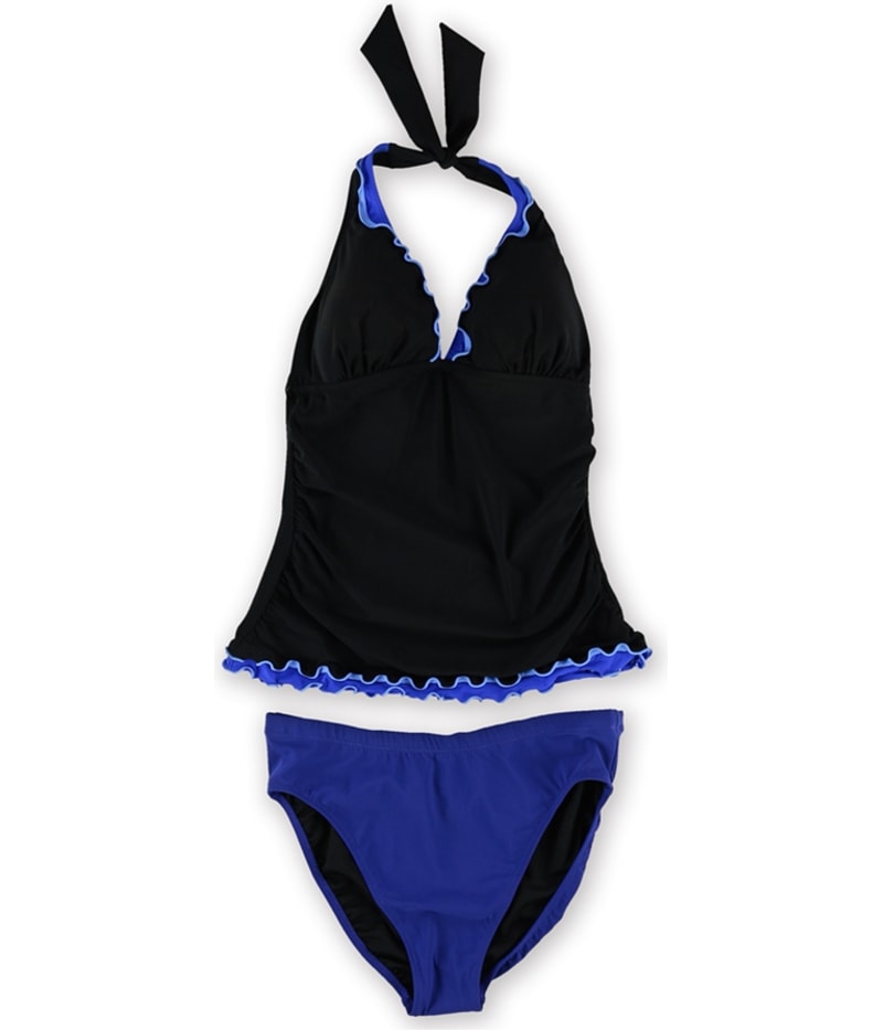 Profile Womens Tri Color Scallop 2 Piece Tankini