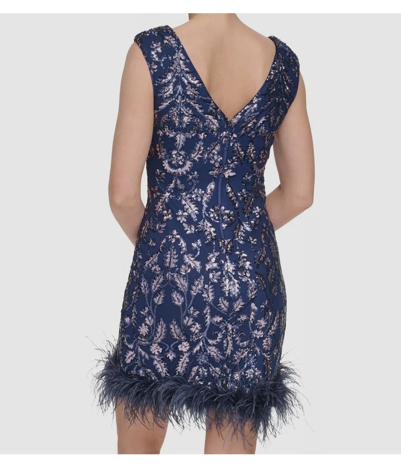 Eliza J Womens Feather Hemline Midi Dress