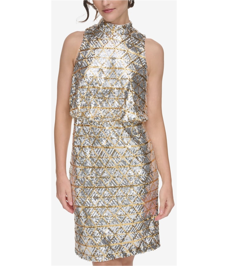 Eliza J Womens Sequin Blouson Dress