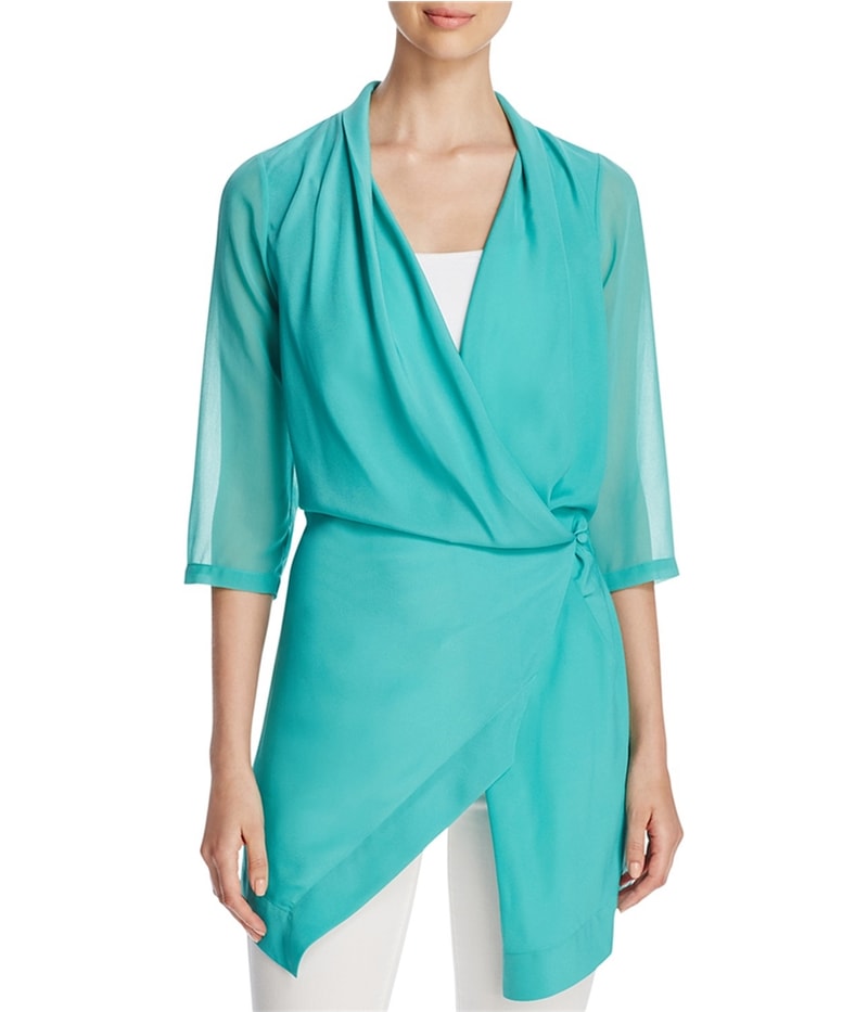 Finity Womens Draped Tunic Blouse