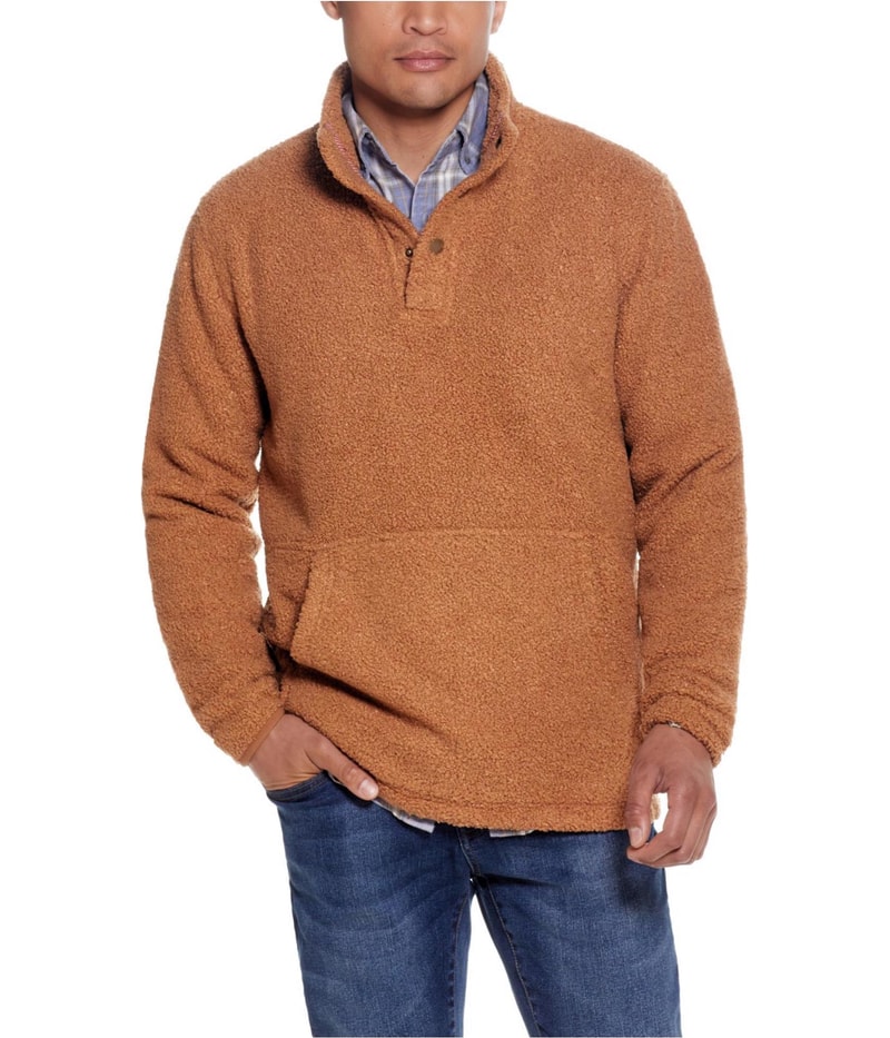 Weatherproof Mens Vintage Teddy Sherpa Quarter Snap Fleece Jacket