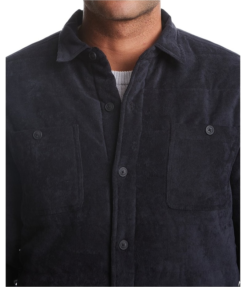 Weatherproof Mens Corduroy Button-Front Quilted Jacket