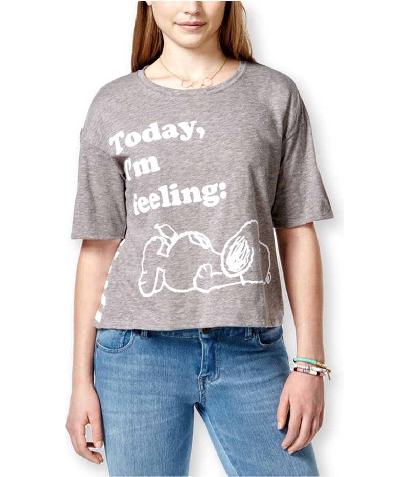 Mighty Fine Womens Snoopy Striped Graphic T-Shirt